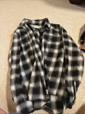 American Eagle Black and White Plaid Shirt